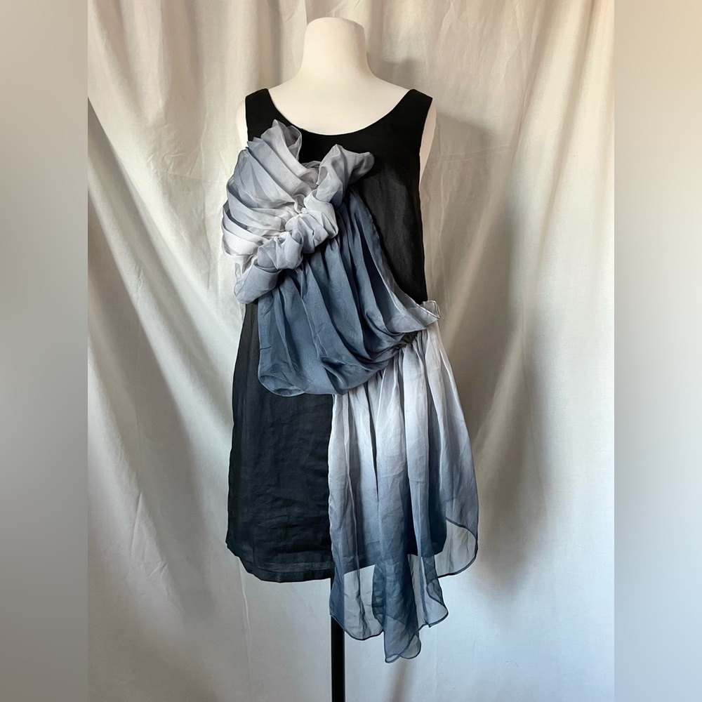 VTG Y2K Twelve by Twelve LA Shift Dress w/Ombre Chiffon sz M